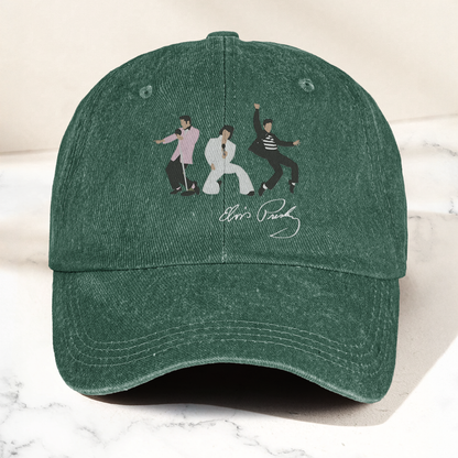 Elvis Presley With Sign Graphic Denim Cap – Vintage Elvis Presley Album Merch Gift for Dad (With Box)