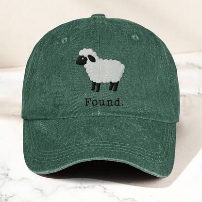 Found Lost Sheep Christian Faith Denim Cap – Vintage Dad Cap Gift For Dad (With Box)