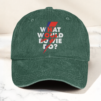 What Would Bowie Do Vintage Denim Cap – Retro Music David Bowie Cap Gift For Dad (With Box)