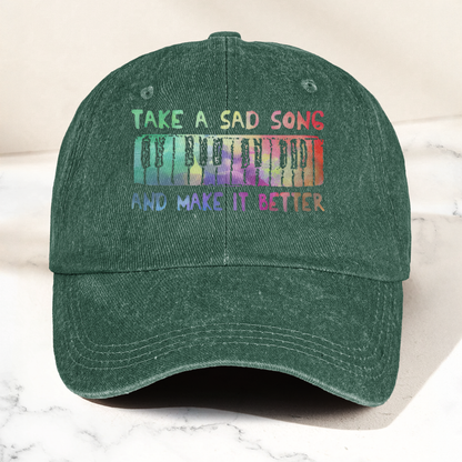 The Beatles Accent Cap – “Take a Sad Song” Piano Lyric Design ( With Box )