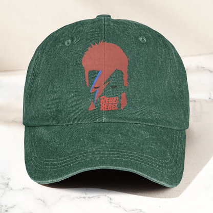 David Bowie Ziggy Stardust Rebel Rebel Denim Cap – Retro Music Fan Cap Gift For Dad (With Box)