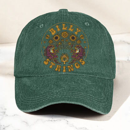 Billy Strings Sunflowers Frog Graphic Cosmic Bluegrass Retro Denim Cap – Retro Vintage Dad Cap Gift For Dad (With Box)