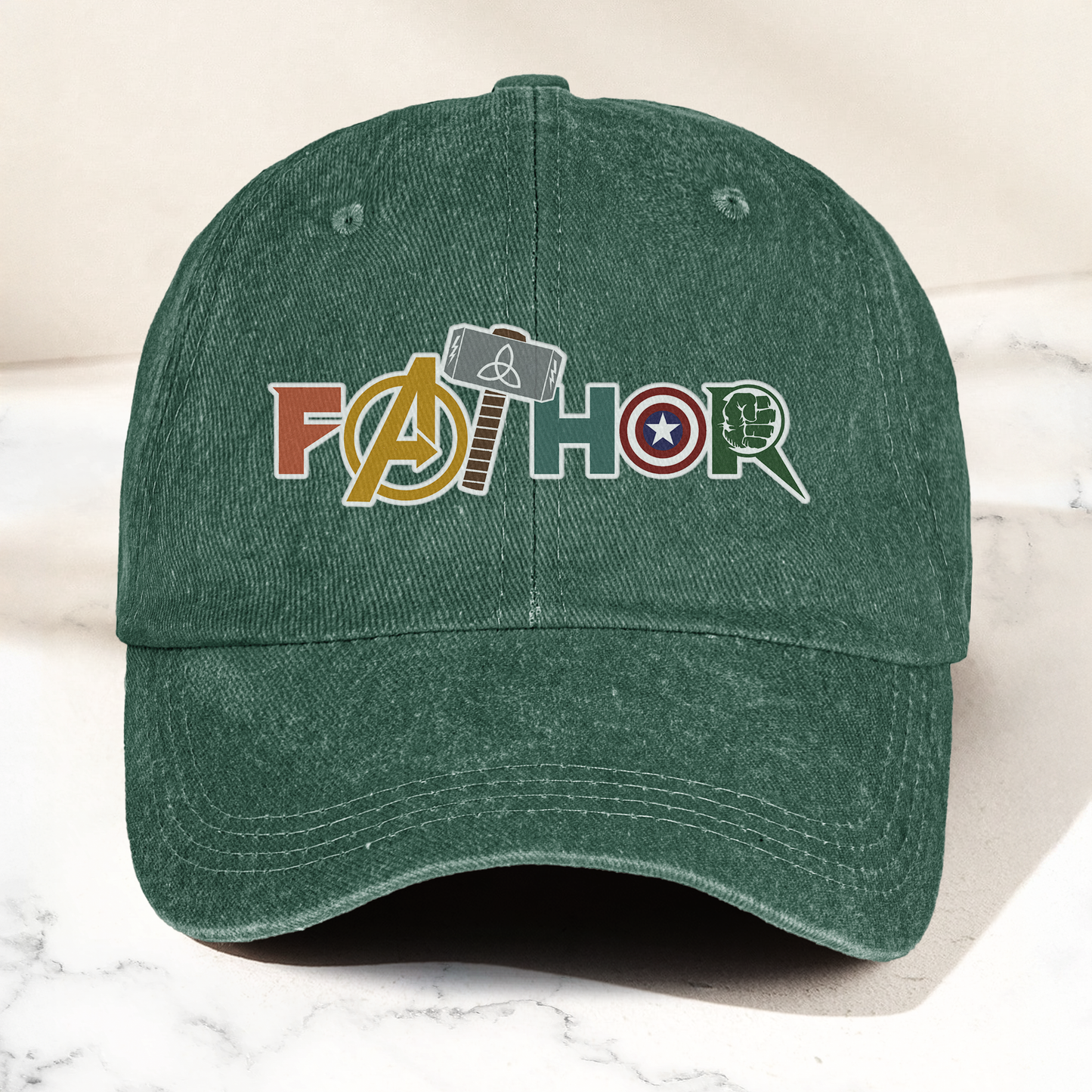 FATHOR Denim Cap – Superhero Dad Hat Gift ( With Box )