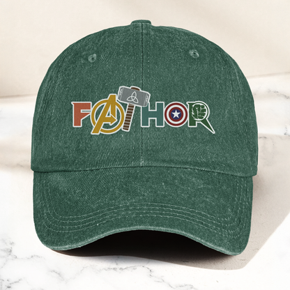 FATHOR Denim Cap – Superhero Dad Hat Gift ( With Box )