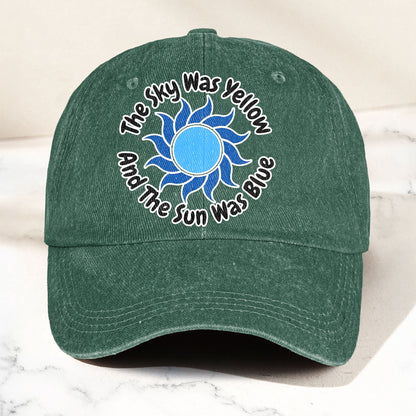 The Sky Was Yellow And The Sun Was Blue Denim Cap – Grateful Dead Tribute Merch Dad Hat (With Box)