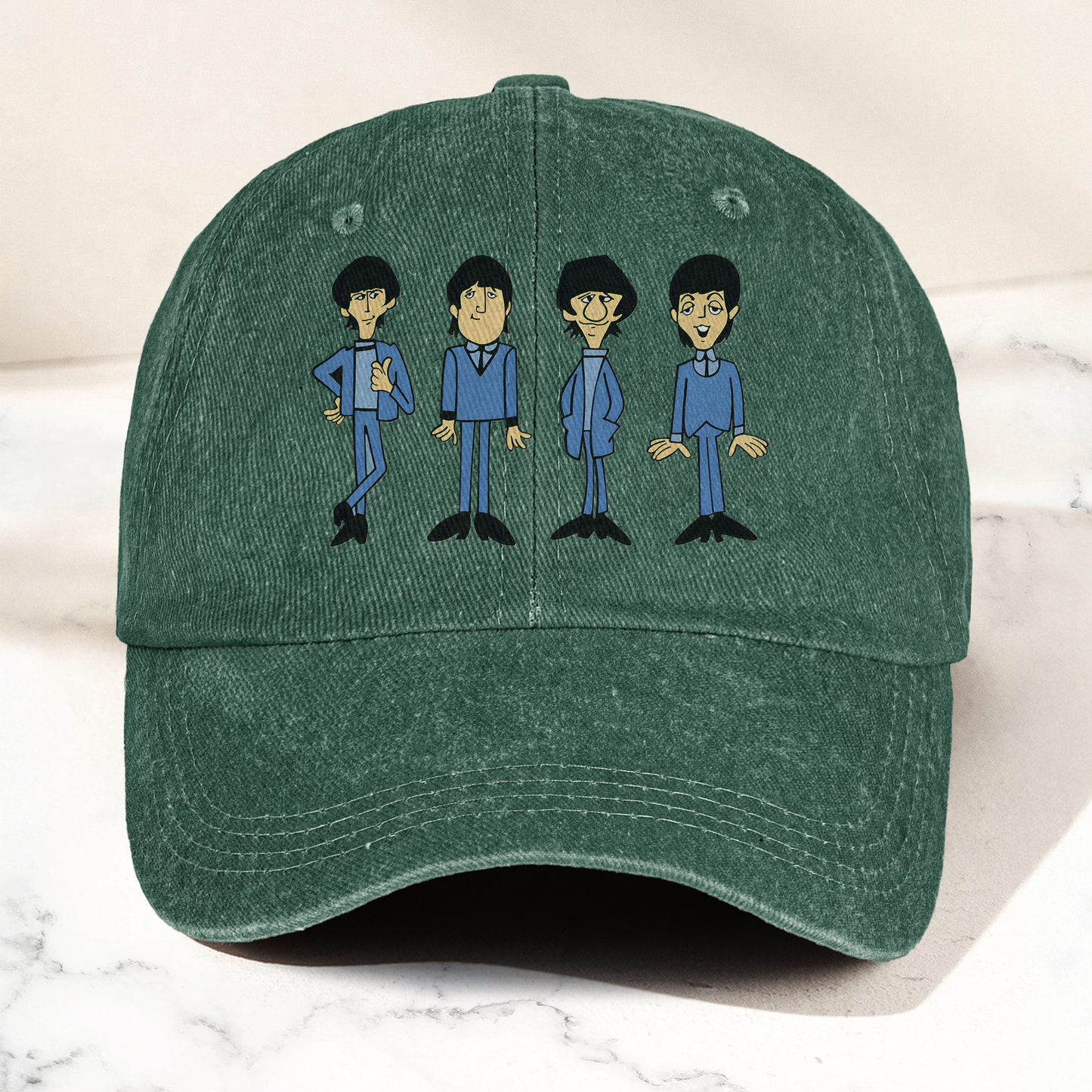 The Beatles Cartoon Series Denim Cap – Retro The Beatles Tribute Merch Dad Hat (With Box)
