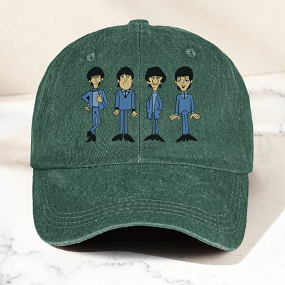 The Beatles Cartoon Series Denim Cap – Retro The Beatles Tribute Merch Dad Hat (With Box)