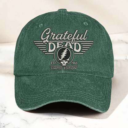 Grateful Dead Steal Your Face Est 1965 Denim Cap – Retro Vintage Dad Cap Gift For Dad (With Box)