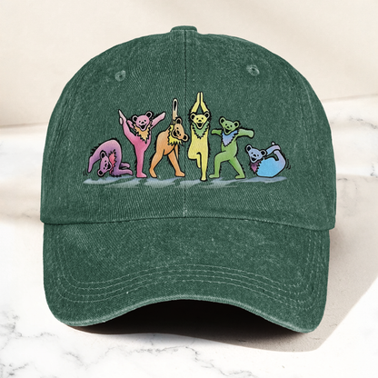 Grateful Dead  Dancing Bears Yoga Tickets Denim Cap – Retro Punk Rock Music Fan Cap Gift For Dad (With Box)