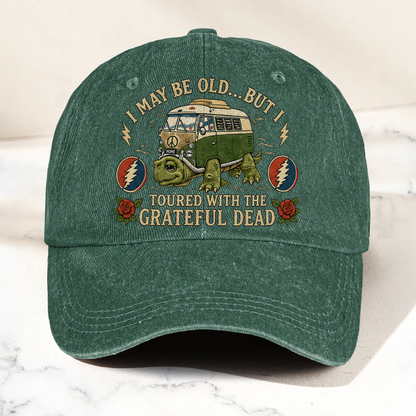 Grateful Dead I May Be Old But I Toured Bus Terrapin Denim Cap – Retro Vintage Dad Cap Gift For Dad (With Box)