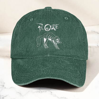 The Cure Rare Cat Artwork Vintage Denim Cap – Retro The Cure Band Merch Gift for Dad (With Box)