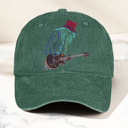 Guns N’ Roses Guitar Graphic Denim Cap – Retro Vintage Dad Cap Gift For Dad (With Box)