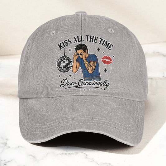 Harry Styles Kiss All The Time Disco Occasionally Music Merch Denim Cap – Retro Vintage Dad Cap Gift For Dad (With Box)