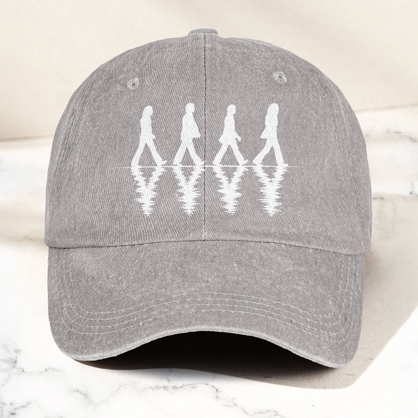 The Beatles Abbey Road Silhouette Graphic Music Merch Denim Cap – Retro Vintage Dad Cap Gift For Dad (With Box)