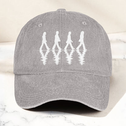 The Beatles Abbey Road Silhouette Graphic Music Merch Denim Cap – Retro Vintage Dad Cap Gift For Dad (With Box)