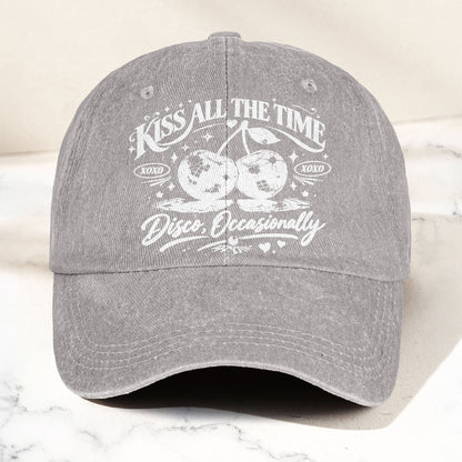 Harry Styles Kiss All The Time Disco Occasionally Denim Cap – Retro Vintage Dad Cap Gift For Dad (With Box)