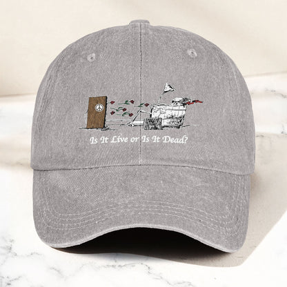 Grateful Dead Is It Live Or Is It Dead Music Merch Denim Cap – Retro Vintage Dad Cap Gift For Dad (With Box)