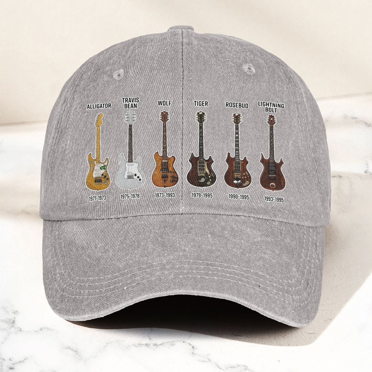 Grateful Dead Jerry Garcia Guitars History Music Merch Denim Cap – Retro Vintage Dad Cap Gift For Dad (With Box)