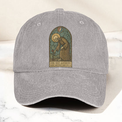 Grateful Dead St Stephen One Man Gathers Lyrics Stained Glass Denim Cap – Retro Vintage Dad Cap Gift For Dad (With Box)