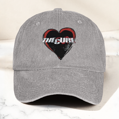 The Cure Heart Logo Denim Cap – Vintage The Cure Band Album Merch Gift for Dad (With Box)