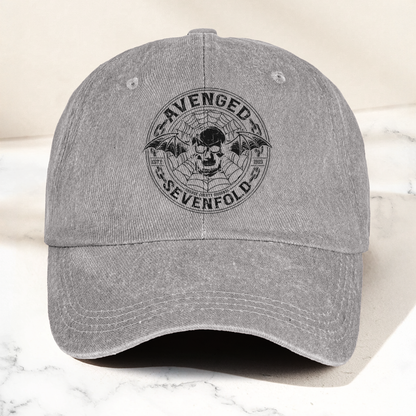 Avenged Sevenfold Deathbat Logo Denim Cap – Retro Vintage Dad Cap Gift For Dad (With Box)