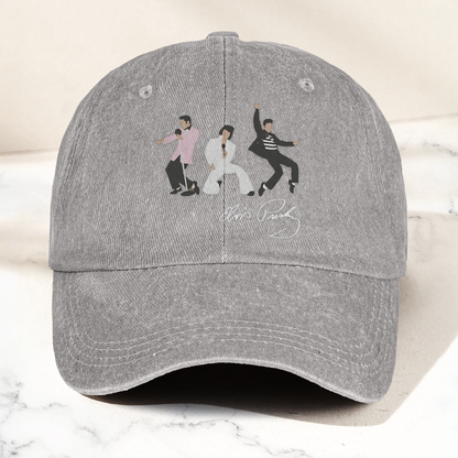 Elvis Presley With Sign Graphic Denim Cap – Vintage Elvis Presley Album Merch Gift for Dad (With Box)