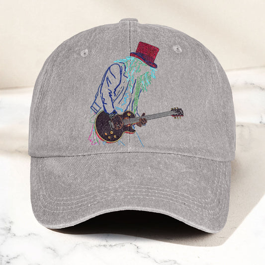Guns N’ Roses Guitar Graphic Denim Cap – Retro Vintage Dad Cap Gift For Dad (With Box)