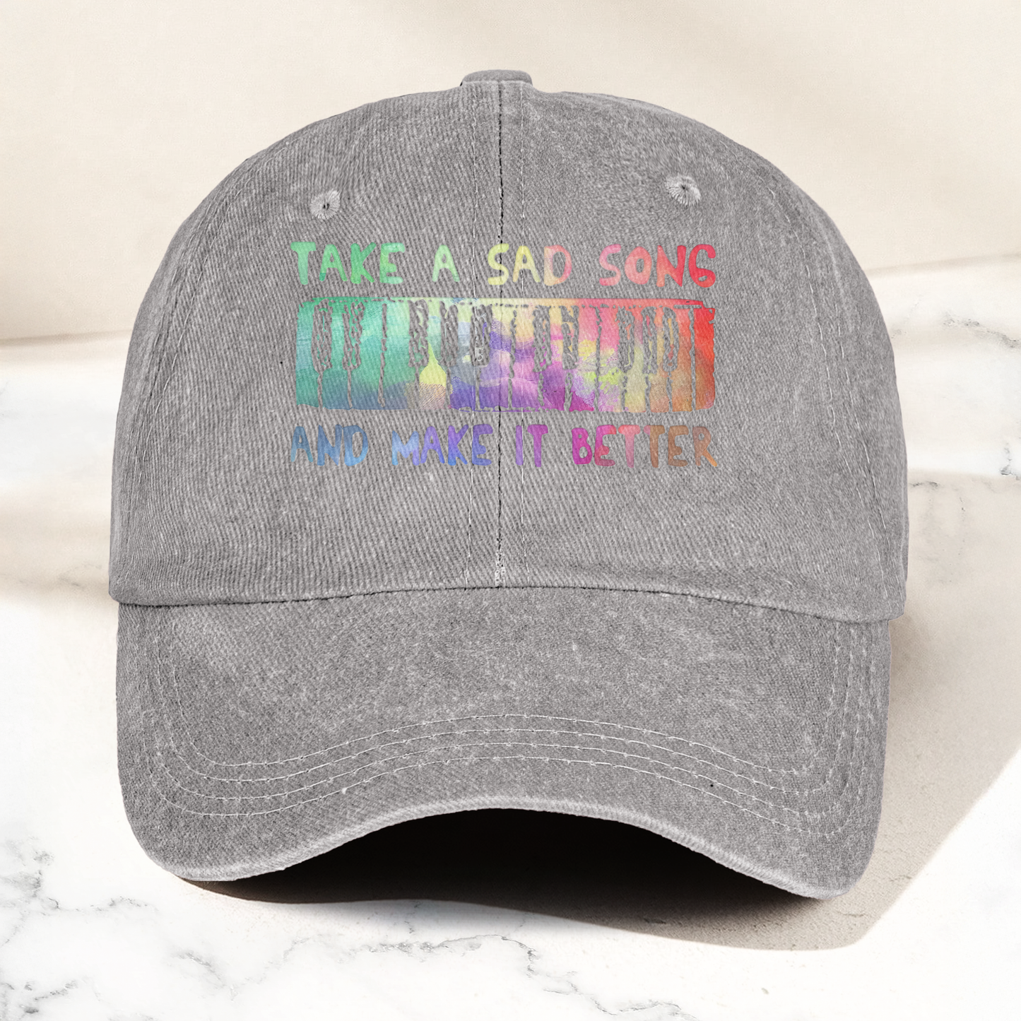 The Beatles Accent Cap – “Take a Sad Song” Piano Lyric Design ( With Box )