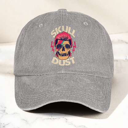 David Bowie Skull Ziggy Stardust Denim Cap – Retro Punk Rock Music Fan Cap Gift For Dad (With Box)