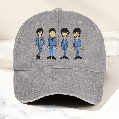 1965 Beatles Cartoon Series Denim Cap – Retro The Beatles Merch Gift for Dad (With Box)