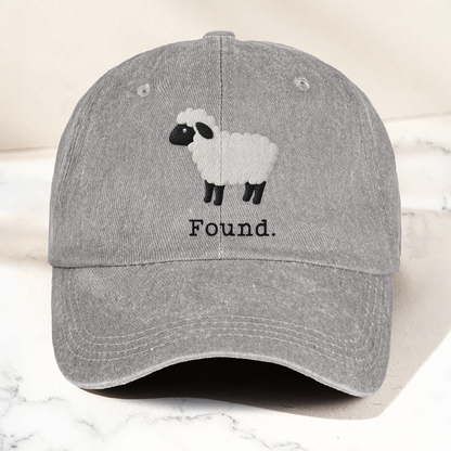 Found Lost Sheep Christian Faith Denim Cap – Vintage Dad Cap Gift For Dad (With Box)