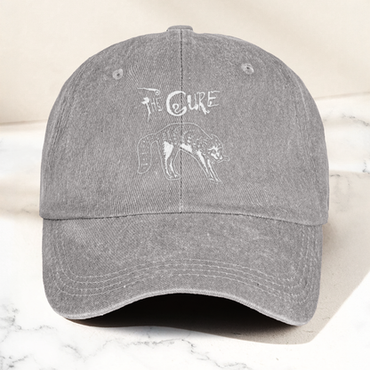 The Cure Rare Cat Artwork Vintage Denim Cap – Retro The Cure Band Merch Gift for Dad (With Box)