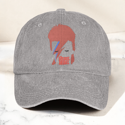 David Bowie Ziggy Stardust Rebel Rebel Denim Cap – Retro Music Fan Cap Gift For Dad (With Box)