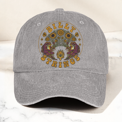 Billy Strings Sunflowers Frog Graphic Cosmic Bluegrass Retro Denim Cap – Retro Vintage Dad Cap Gift For Dad (With Box)
