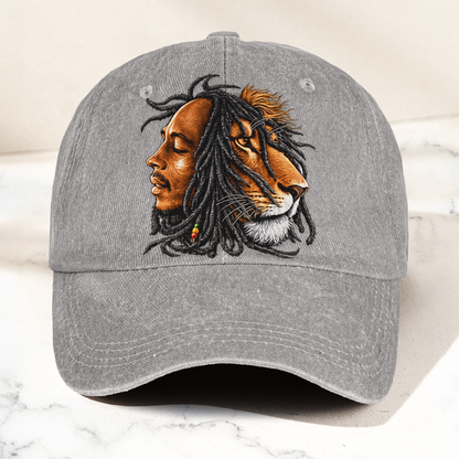 Bob Marley Lion of Judah Reggae Music Merch Vintage Rasta Graphic Denim Cap – Retro Vintage Dad Cap Gift For Dad (With Box)