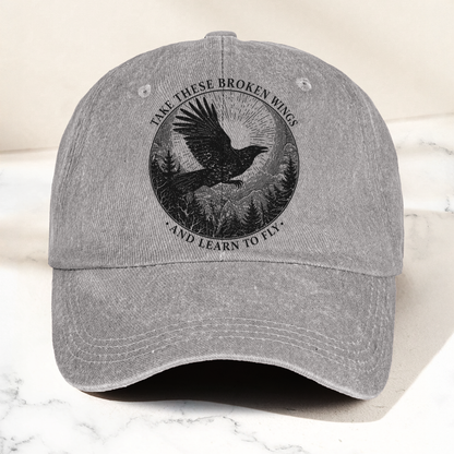 Broken Wings Mr Mister Take These Broken Wings Lyrics Denim Cap – Retro Vintage Dad Cap Gift For Dad (With Box)