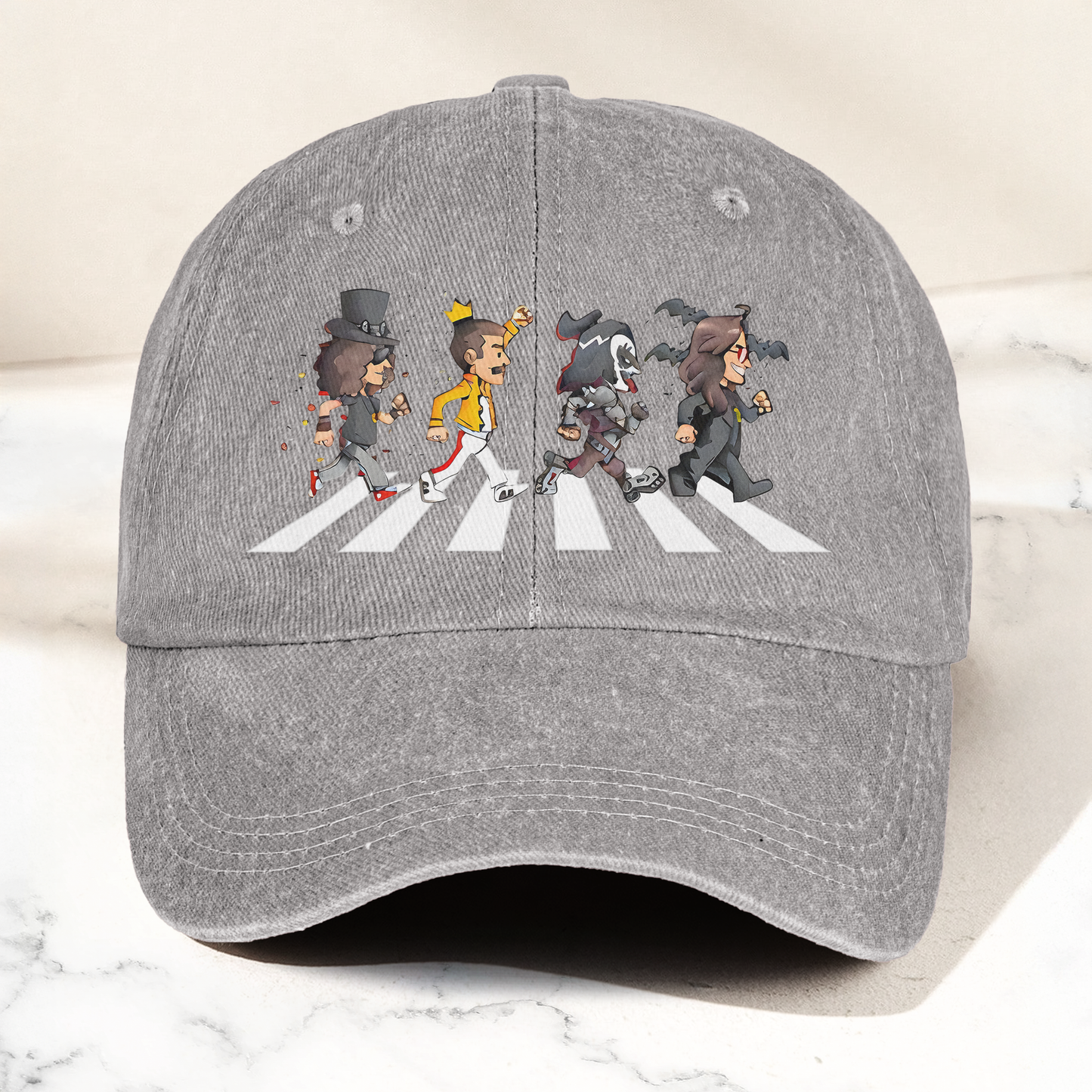 Rock Legends Abbey Road Cap – Retro Guitar Icons Crosswalk Dad Hat (With Box)