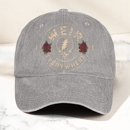 Grateful Dead Weir Everywhere Steal Your Face Bob Weir Denim Cap – Retro Vintage Dad Cap Gift For Dad (With Box)