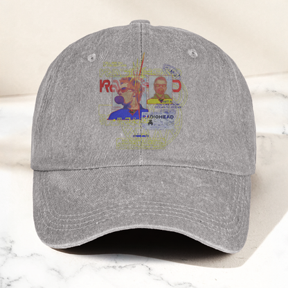 Radiohead 90s Rock Band Graphic Denim Cap – Retro Music Fan Cap Gift For Dad (With Box)