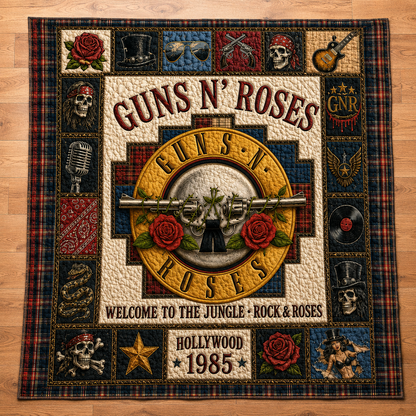 Gun N' Roses Quilt Blanket – Iconic Dual Gun Symbol Inspired High Quality Quilt Blanket