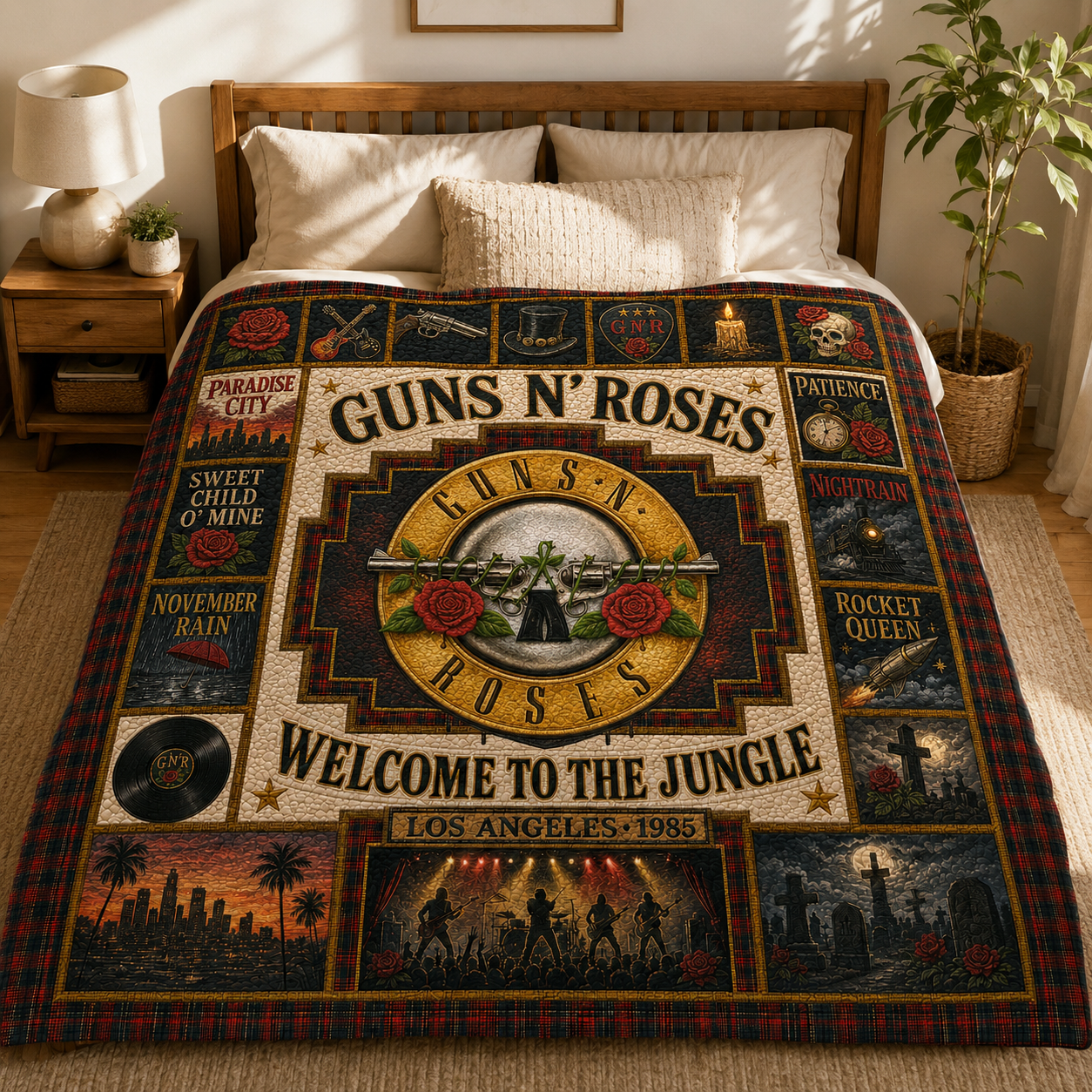 Guns N' Roses Hard Rock Quilt Blanket – Welcome To The Jungle In Every Stitch