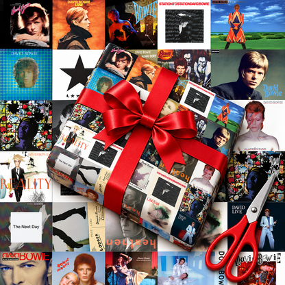 David Bowie Album Cover Wrapping Paper Roll – Vintage Rock Music Gift Wrap, Iconic Album Collage Christmas Wrapping Paper for Bowie Fans