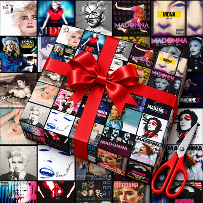 Madonna Album Cover Wrapping Paper Roll – Pop Music Gift Wrap, Iconic Album Collage Christmas Wrapping Paper for Madonna Fans