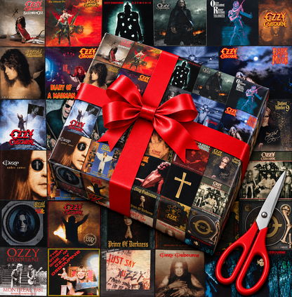 Ozzy Osbourne Album Cover Wrapping Paper Roll – Heavy Metal Music Gift Wrap, Vintage Album Collage Christmas Wrapping Paper for Ozzy Fans
