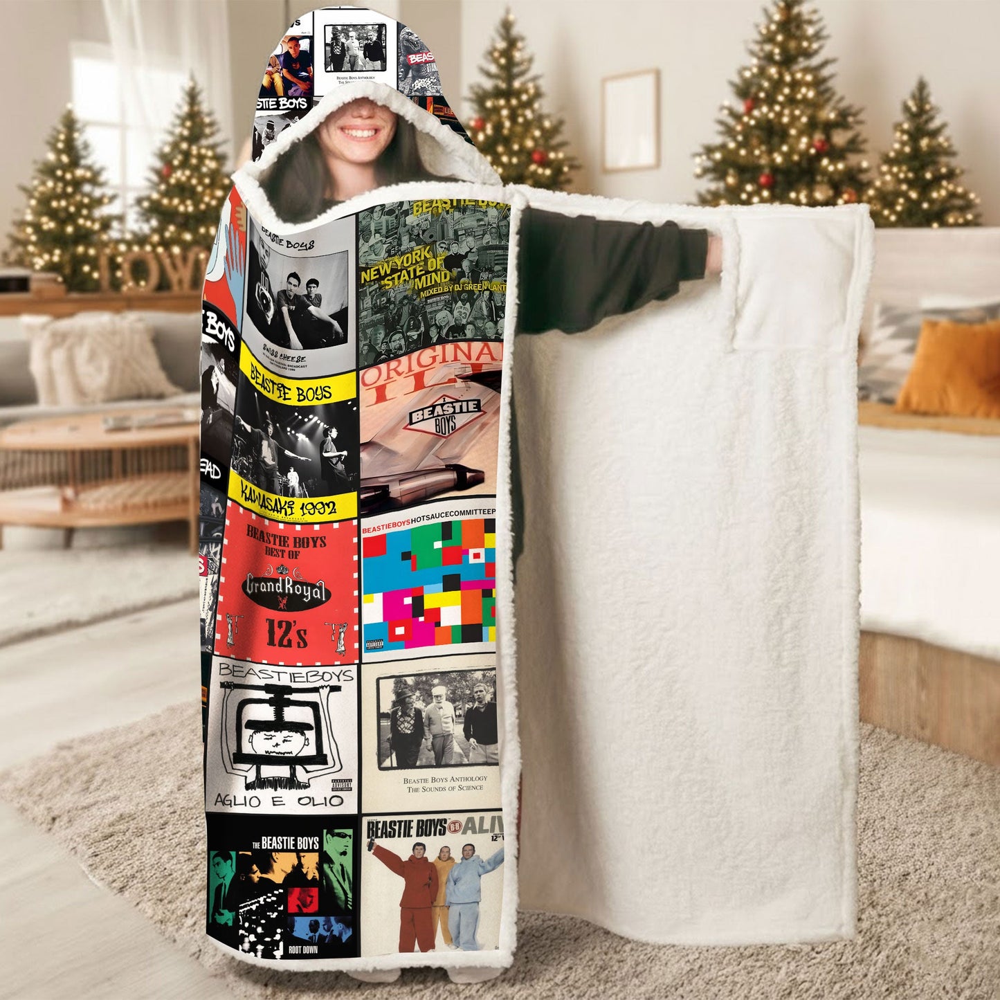 Beastie Boys Wearable Hooded Blanket – Iconic Album Cover Cozy Music Quilt