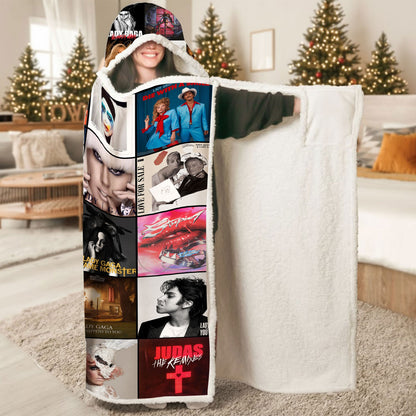 Lady Gaga Wearable Hooded Blanket – A Cozy Wrap of Pop Brilliance & Iconic Artistry