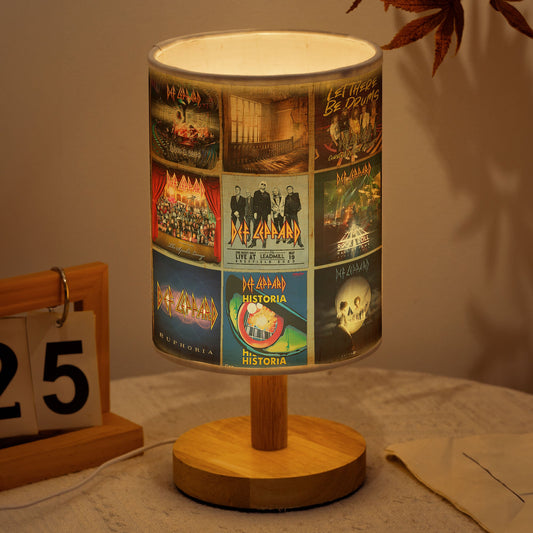 Def Leppard Album Cover Collage Table Lamp – Rock Band Home Decor
