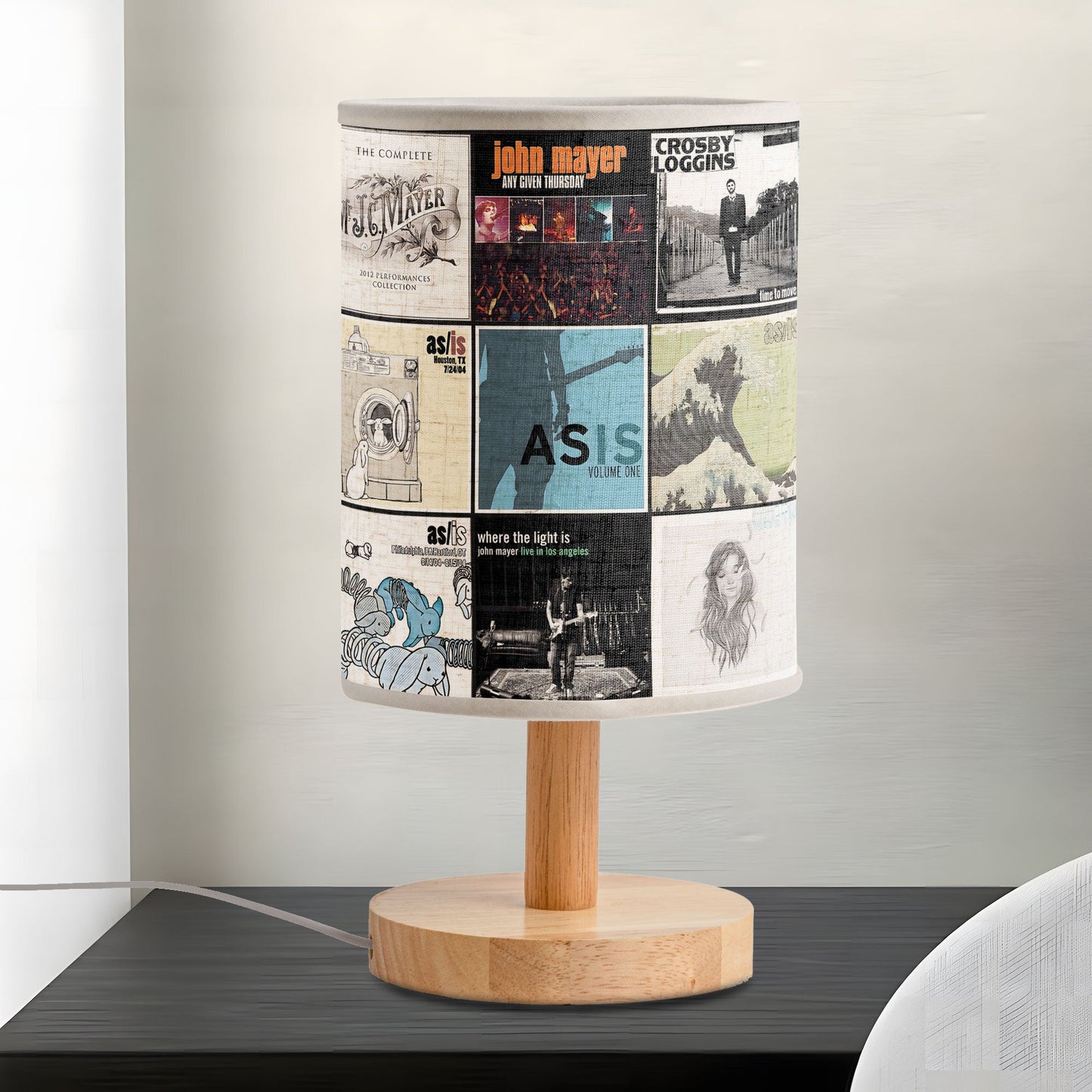 John Mayer Album Art Table Fabric Lamp – Music Lover’s Home Décor