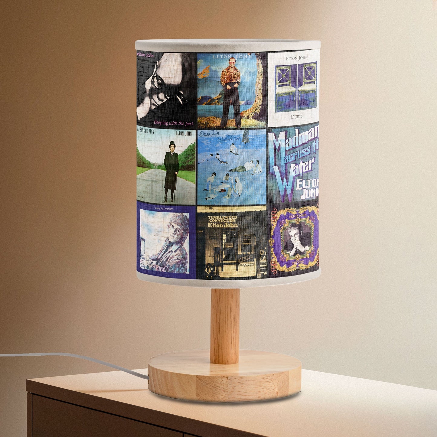 Elton John Album Cover Fabric Lamp – Legendary Pop Rock Table Light