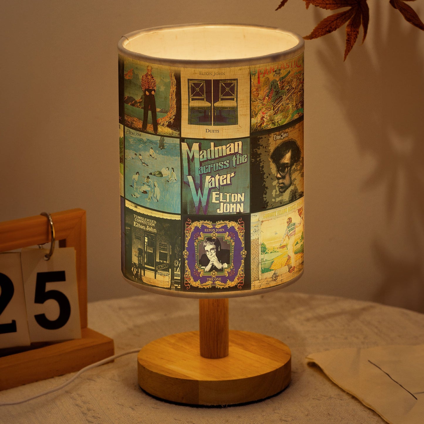 Elton John Album Cover Fabric Lamp – Legendary Pop Rock Table Light